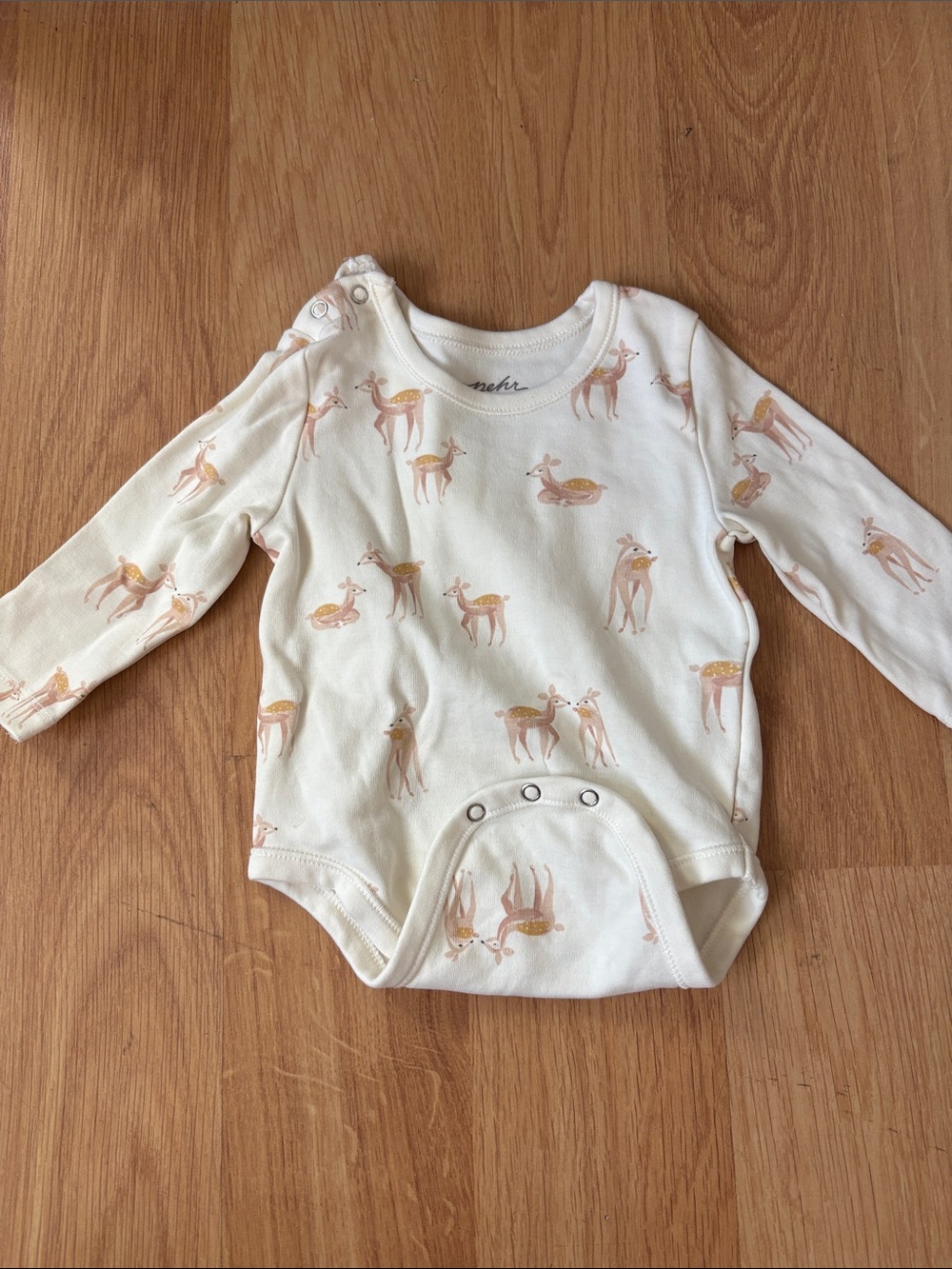 PEHR baby onesie deer organic cotton size 0-3